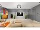 Home theater with large screen and seating at 150 S Kite Lake Rd, Fayetteville, GA 30214