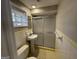 Simple bathroom with pedestal sink and shower/tub combo at 730 N Carter Dr, Jonesboro, GA 30236