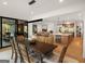 Open-concept dining area with a large table, modern lighting, and seamless flow to the living and kitchen spaces at 200 Simonton Rd, Lawrenceville, GA 30046
