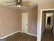 Bright bedroom with ceiling fan, new flooring and spacious closet at 285 Queen Helen Ln, Jonesboro, GA 30236