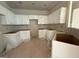 Unfinished kitchen featuring newly installed white cabinetry, awaiting countertops and appliances at 136 Asa Moseley Rd, Mcdonough, GA 30252