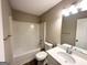 Bathroom with tub, toilet and quartz vanity top at 270 Marriott Dr, South Fulton, GA 30349