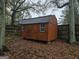 Wooden storage shed in backyard setting at 471 Glen Terrace Rd, Auburn, GA 30011