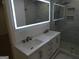 Elegant bathroom with double vanity and glass shower at 553 Highway 279, Fayetteville, GA 30214