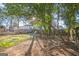 Large backyard with mature trees and patchy grass at 1826 E Farris Ave, East Point, GA 30344