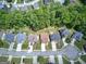 Aerial view showcases homes in a lovely neighborhood with lush greenery and sidewalks at 233 Yorkshire Ln, Villa Rica, GA 30180