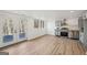 Modern kitchen featuring stainless steel appliances, grey cabinets, wood countertop and view of the backyard at 3939 Hamilton Mill Rd, Buford, GA 30519