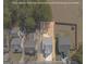 Birds eye view of a residence with estimated property lines, fenced yard, and adjacent homes at 151 Brasch Park Dr, Grantville, GA 30220