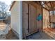 Outdoor storage shed with double doors at 130 Seneca Pl, Fayetteville, GA 30215