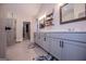Bathroom with double vanity, walk in shower, and large closet at 1291 Pleasant Grove Church Rd, Villa Rica, GA 30180