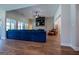 Spacious living room showcasing a cozy fireplace and sectional sofa at 1291 Pleasant Grove Church Rd, Villa Rica, GA 30180