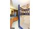 Updated bathroom with blue and white tile shower, granite vanity at 444 Agape Rd, Carrollton, GA 30116