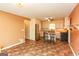 Open concept kitchen with island and breakfast bar at 444 Agape Rd, Carrollton, GA 30116
