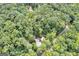 Aerial view of a property with a pond and wooded area at 731 Airline Rd, Mcdonough, GA 30252
