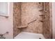 Updated bathroom with walk-in shower and modern vanity at 653 Temple St, Lithia Springs, GA 30122