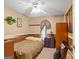 Bedroom with a double bed and wood dresser at 5899 Meadow Ln, Rex, GA 30273