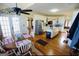 Eat-in kitchen with island and stainless steel appliances at 1885 Jenny Ln, Lithia Springs, GA 30122