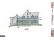 Detailed architectural drawing of a two-story home showcasing stone and siding at 465 Belada Blvd, Sandy Springs, GA 30342