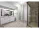 Bathroom boasts double vanity, large shower, and modern fixtures at 10 Plum Blossom Ln, Hampton, GA 30228