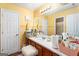 Clean bathroom with updated vanity and shower at 106 Old Gettysburg Way, Dallas, GA 30157