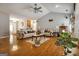 Bright living room with hardwood floors, two sofas, and a coffee table at 55 Rainey Ridge Dr, Oxford, GA 30054