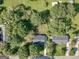Aerial view showing house location and surrounding trees at 151 Andover Dr, Jonesboro, GA 30238