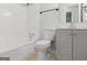 Updated bathroom with new vanity and bathtub at 151 Andover Dr, Jonesboro, GA 30238