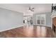 Open living room with hardwood floors and kitchen views at 2671 Eastmont Trl, Snellville, GA 30039