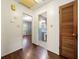 Hallway with wood flooring, access to bedroom and bathroom at 241 Simon Ter, Atlanta, GA 30338