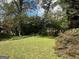 Spacious side yard with lush green grass and mature trees at 5157 West Nw St, Covington, GA 30014