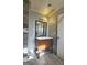 Bathroom with vanity and mirror, under renovation at 5173 Kingswood Cir, Atlanta, GA 30349