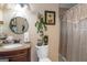 Bathroom with a shower, toilet and vanity at 100 Traverse Ct, Atlanta, GA 30349