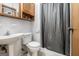 Clean bathroom with shower stall, sink, and toilet at 255 Barnett Road Rd, Hampton, GA 30228