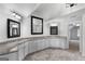 Double vanity bathroom with granite countertop and ample storage at 870 N Bethany Rd, Mcdonough, GA 30252