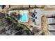 Aerial view of the community pool and playground, showcasing the community amenities at 720 Lanarck Way, Peachtree City, GA 30269