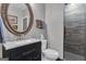 Modern bathroom with a large mirror and walk-in shower at 506 W Mcintosh Rd, Brooks, GA 30205