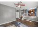 Living room with hardwood floors, ceiling fan, and neutral walls at 1934 Hobson Sw Ct, Marietta, GA 30064