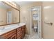 Double vanity bathroom with a separate toilet area at 228 Otter Cir, Fayetteville, GA 30215