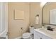 Modern powder room with white vanity and quartz countertop at 103 Sandtrap Rdg, Peachtree City, GA 30269