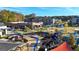 Aerial view of a community park and playground area with modern apartments, Gathering-friendly amenities, and green space at 459 Lester Rd, Fayetteville, GA 30215