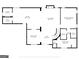 A detailed floorplan of the home's first floor, highlighting the kitchen, living room, primary bedroom, and dining room at 459 Lester Rd, Fayetteville, GA 30215