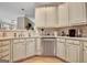 Kitchen showcasing a stainless steel dishwasher, sink and light colored cabinets and granite countertops at 220 Brock Ct, Fayetteville, GA 30215