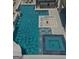 Aerial view of an outdoor pool with sun loungers, outdoor kitchen, and a relaxing spa at 330 Campground Rd, Mcdonough, GA 30253