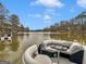 Boat interior shows comfortable seating and a center table for enjoying lake views at 2766 Jodeco Dr, Jonesboro, GA 30236