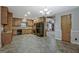 Updated kitchen adjacent to a cozy living area, ideal for entertaining at 185 Redwood Cir, Fayetteville, GA 30214