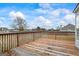 Spacious wooden deck with railing overlooking the backyard and neighborhood at 825 Karie Dr, Mcdonough, GA 30253