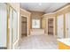 The main bath offers a separate shower and soaker tub, dual closets and neutral tile at 195 Youngs Cir, Fayetteville, GA 30215