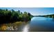 Beautiful lakefront view surrounded by lush green trees and a clear blue sky at 130 Dockside Dr # 380, Fayetteville, GA 30215