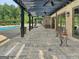 Covered patio near the pool with stone flooring, offering a cool, shaded retreat for relaxation and entertainment at 3382 Milan Ct # 3 Plapprox Sqft 3, Douglasville, GA 30135