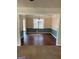 Dining room with dark wood floors, a chandelier, and two-tone walls at 57 Kristina Ct, Acworth, GA 30101